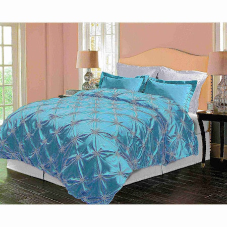 Pintuck Down-Alternative Comforter Set, Teal, Twin